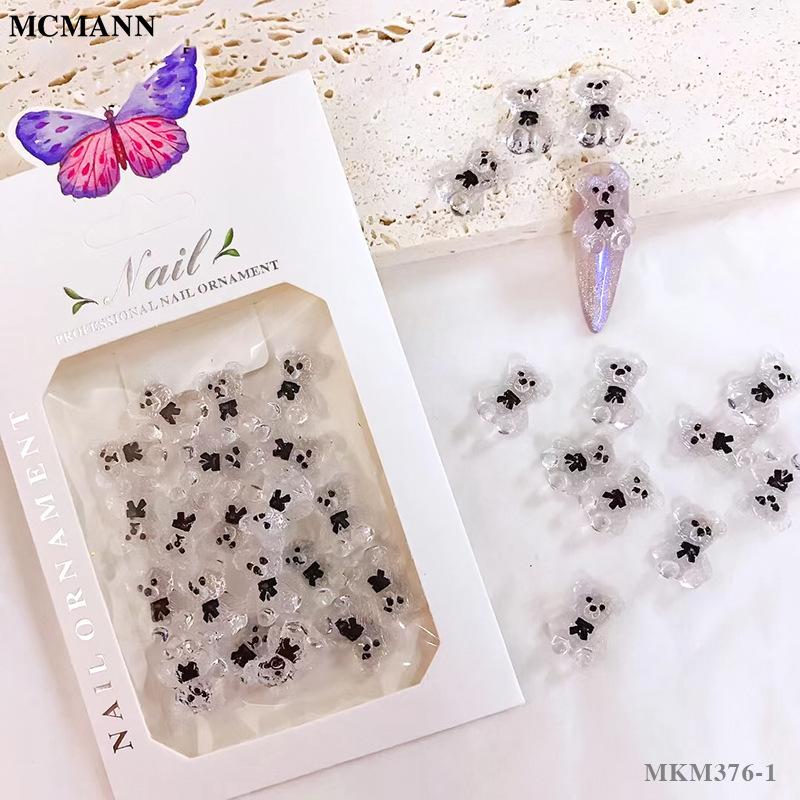 McMann nail art Net red with mixed 3D three-dimensional ice through cute cartoon bear nail art decorations McMann nail art Net red with mixed 3D three-dimensional ice through cute cartoon bear nail art decorations