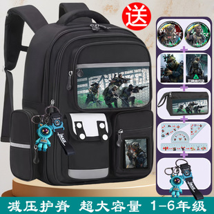 Delta Action Game School Bag Claw Claw Cartoon Animation Male and Female Elementary School Student Backpack Lightweight Neck Protector