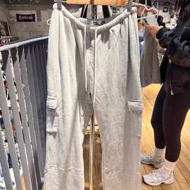 BM风  美式复古抽绳工装卫裤女新款宽松阔腿休闲裤长裤春