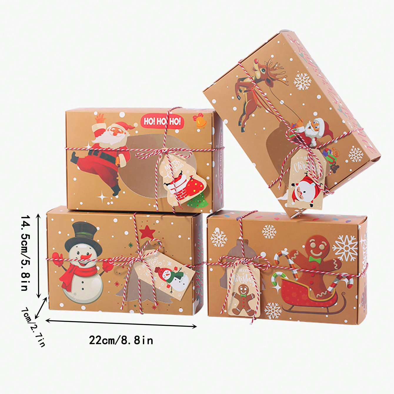 Nueva caja de galletas kraft transfronterizas europeas galletas de Navidad caja de galletas de jengibre PVC caja de dulces de ventana caja de regalo image 6