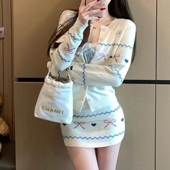 法式名媛千金短款小香风外套气质高腰显瘦包臀裙秋季新款两件套女|undefined