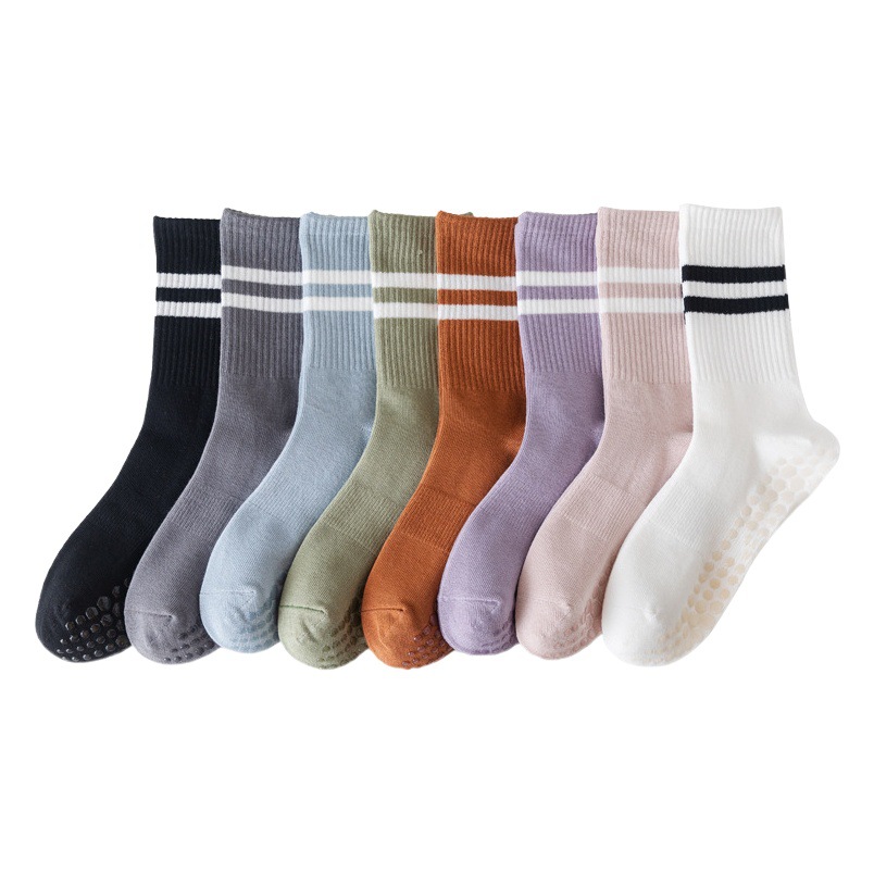 Calcetines de Pilates Calcetines antideslizantes profesionales calcetines de cinco dedos calcetines de Yoga a media pantorrilla calcetines de piso de color sólido de deportes antideslizantes calcetines de yoga