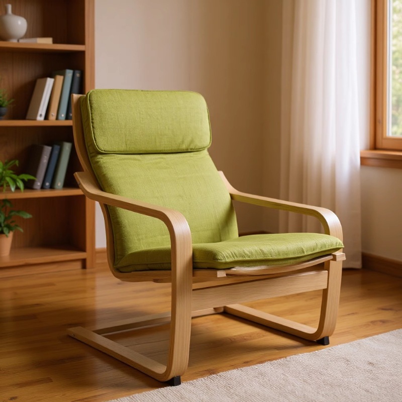 Poang Sofa Chair Poang Birch Curved Wood Single Person Comfortable to Sit for a Long Time Without Getting Tired Lazy Chair Can Sit and Lie down for Home Use