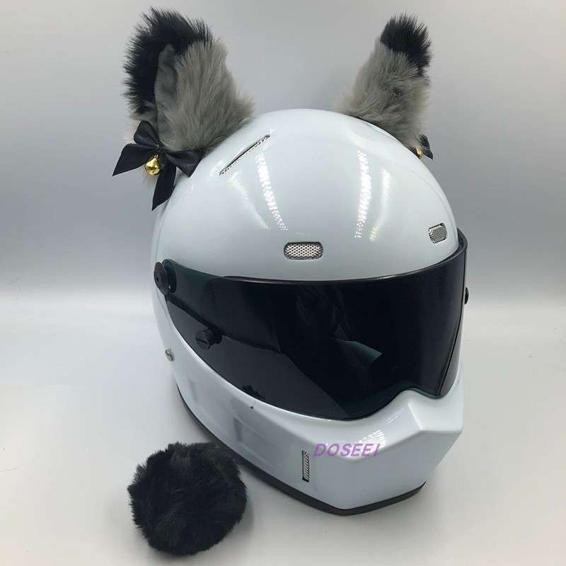 Cat Ears Motorcycle: Motuoche Auto Parts and Accessories - deluxe-gray-black-tip-with-bell-and-tail