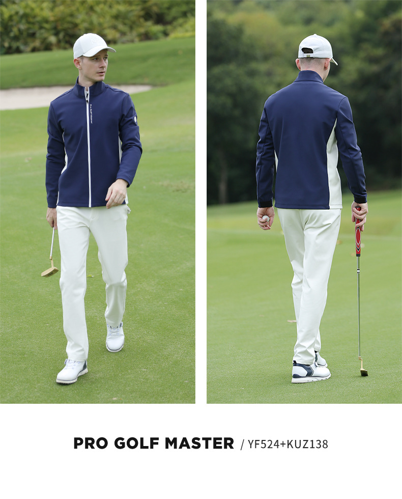 Áo khoác golf nam dài tay mùa thu đông, lót sưởi ấm hấp thụ ánh sáng — Yf524-màu Xanh nước biển (Ánh sáng và sưởi ấm bên trong), Yf524-trắng (Ánh sáng sưởi ấm bên trong), Yf524-màu Xám (Ánh sáng sưởi ấm bên trong) chi tiết 7