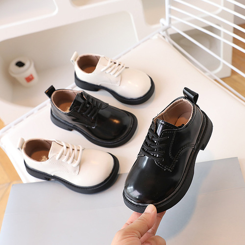 Children's leather shoes 2026 spring new matte performance shoes England lacing daily girls 'single-layer shoes boys' leather shoes