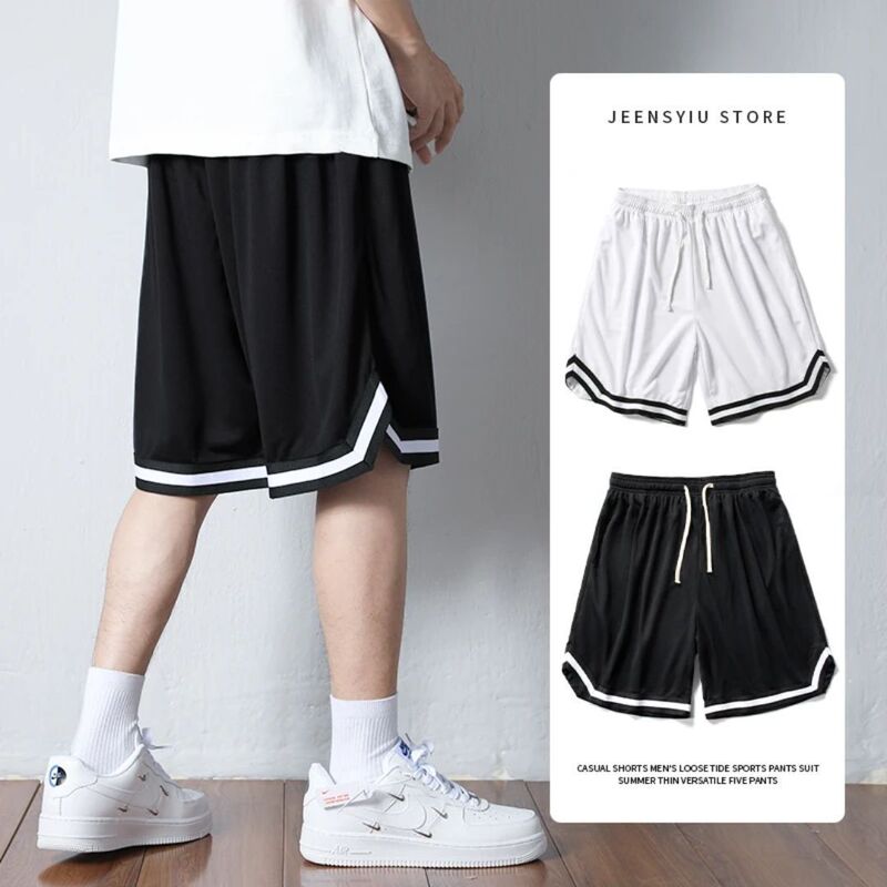 American Style Mesh Breathable Sports Basketball Shorts Men's Trendy Brand Outer Wear Summer Ice Silk Training Pants plus size American Style Mesh Breathable Sports Basketball Shorts Men's Trendy Brand Outer Wear Summer Ice Silk Training Pants plus size
