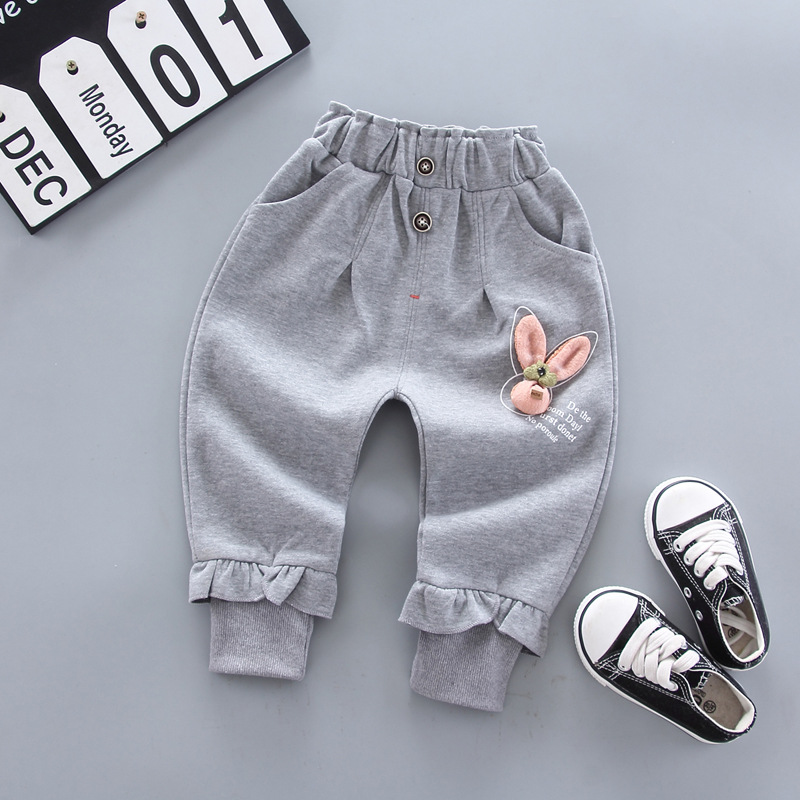 싱글 피스 그레이 입체 토끼 머리 바지