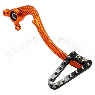 Suitable for KTM/GAS/Husqvarna SX EXC TE MC 125-530 off-road motorcycle brake pedal (Other brake systems) - orange-brake-lever-black-long-brake-head