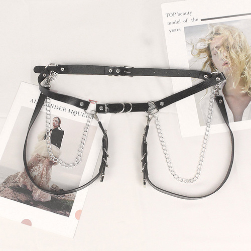 Cross-border personality Harajuku dark Lolita girl punk goth style belt decoration jk waist chain strap cool