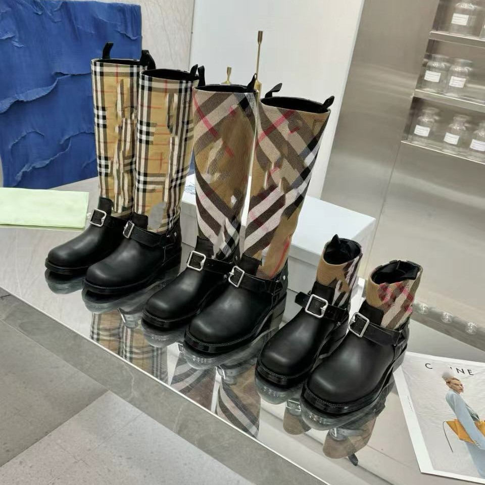 2025新款秋冬高筒平地骑士靴女复古风牛皮防滑耐磨长筒靴