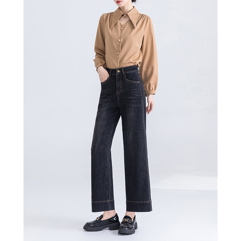 Special Clearance Sale Out of Stock No Restock Commuter Cropped Jeans for Women Spring and Autumn Petite High-Waisted Loose Slimming Straight Pants
