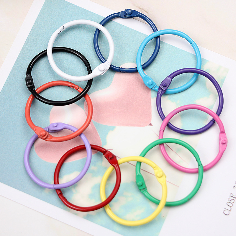 Creative DIY Accessories Keychain Pendant Metal Closed Ring 30mm Card Ring Metal Baking Paint Open Ring Key Ring