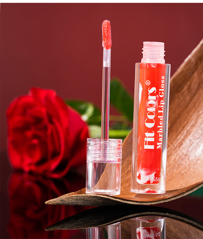 Fit Colors Marble Mirror Lip Gloss Water Essence Lip Mask Easy to Apply lip gloss undefined