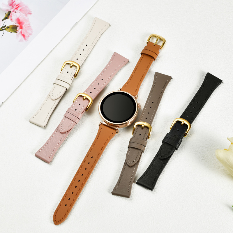 Suitable for Huawei Watch Gt6/Gt5 Watch5 Small Waist Genuine Leather Fit4Pro Women's Model 18mm Apple Suitable for Huawei Watch Gt6/Gt5 Watch5 Small Waist Genuine Leather Fit4Pro Women's Model 18mm Apple