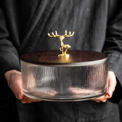 玻璃茶洗耐高溫帶蓋洗茶碗大號水洗功夫茶具配件茶渣茶水桶配件