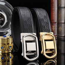 工厂现货商务休闲腰身带 3.5cm 头层牛皮 内穿不锈钢自动扣百搭