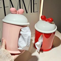 リボン付きのかわいいペーパータオル収納ボックスの装飾品、ホームリビングルーム用の高級ロールペーパーボックス、高価値のナプキンペーパーボックス