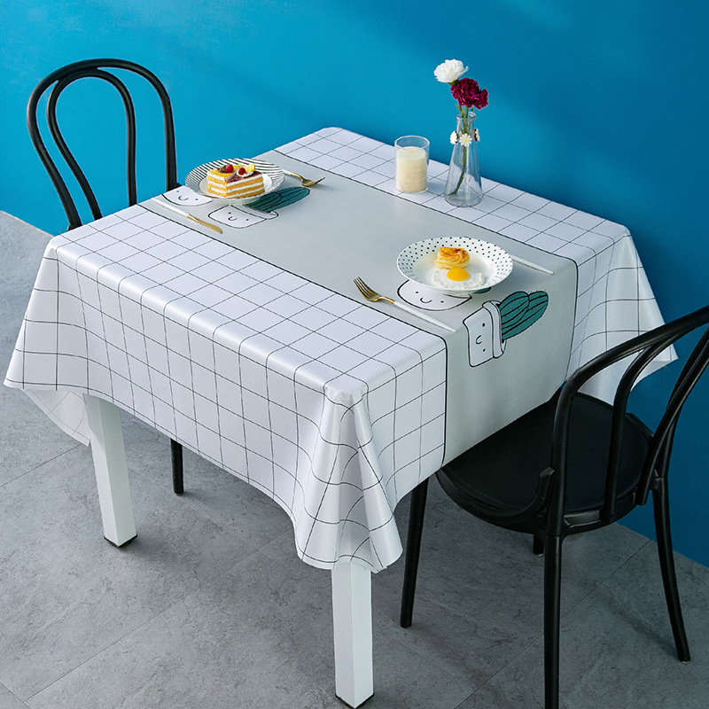 Mantel tela impermeable a prueba de aceite desechable Nordic ins Internet celebridad rectangular mantel mesa de café PVC estudiante estera de escritorio