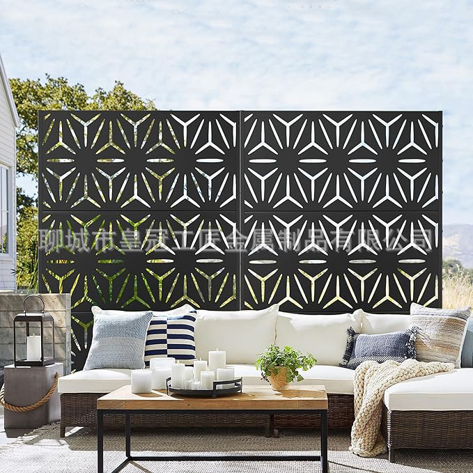 Iron Art Screen Partition Courtyard Privacy Metal Barrier Galvanized Sheet Removable Sofa Background Wall