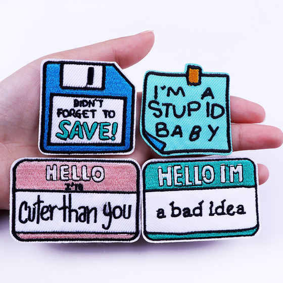 Spot Explosions Cartoon Letter Embroidered Cloth Stickers Feminism Patch T-Shirt Denim Jacket DIY Patch