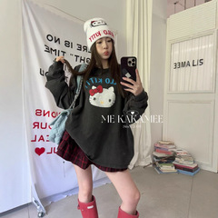 ME KAKAMEE十三行秋美式卡通KT立体蝴蝶长袖上衣T恤(配胸针) 8891