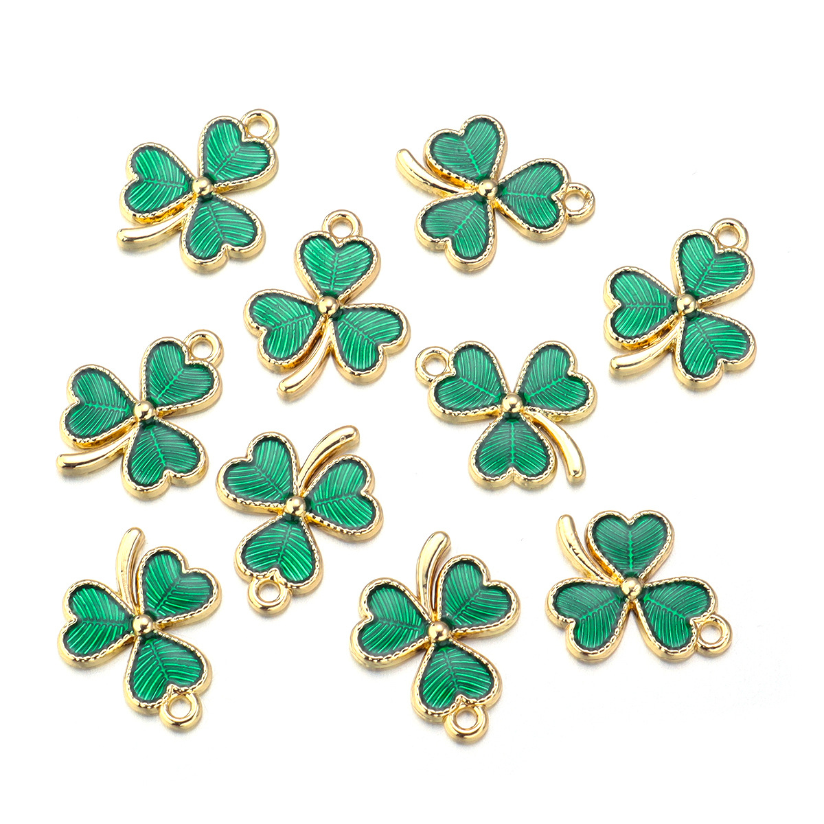 26g Weight Pendant Jewelry Making Type DIY Jewelry Accessories Classification 10 PCS/Package Quantity Alloy Material Shamrock Pattern Enamel Design IG Style, Simple Style Style 10 PCS/Package Alloy Shamrock Pendant 6