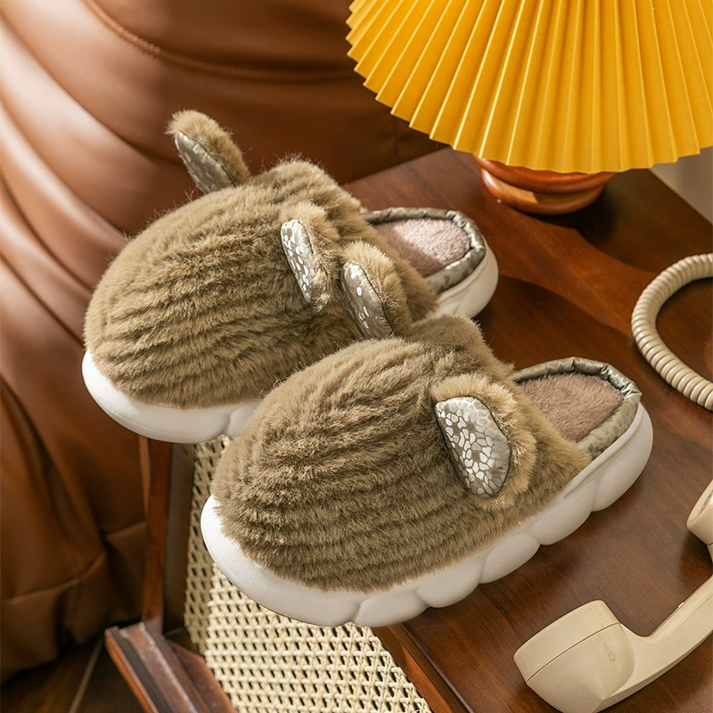 Cute Cartoon Winter Slippers, Plush Cotton Styles (whale, teddy, chubby), Sizes EU 36–47