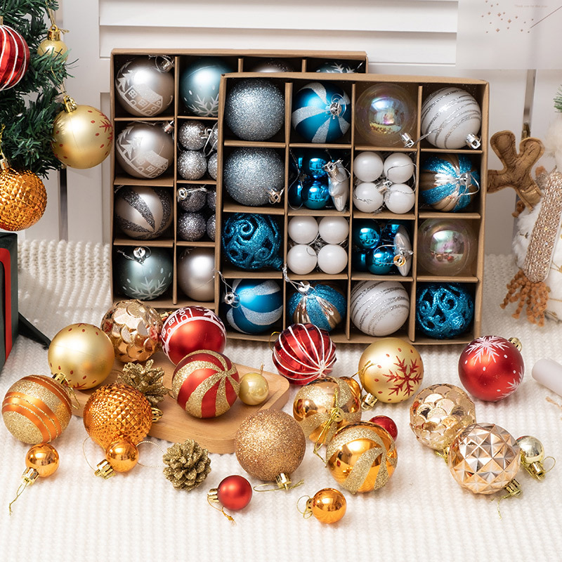 クリスマス装飾品6 cm3cm箱入り彩色絵球クリスマスツリー円球ペンダント明るい球ショーウインドーシーン配置|undefined
