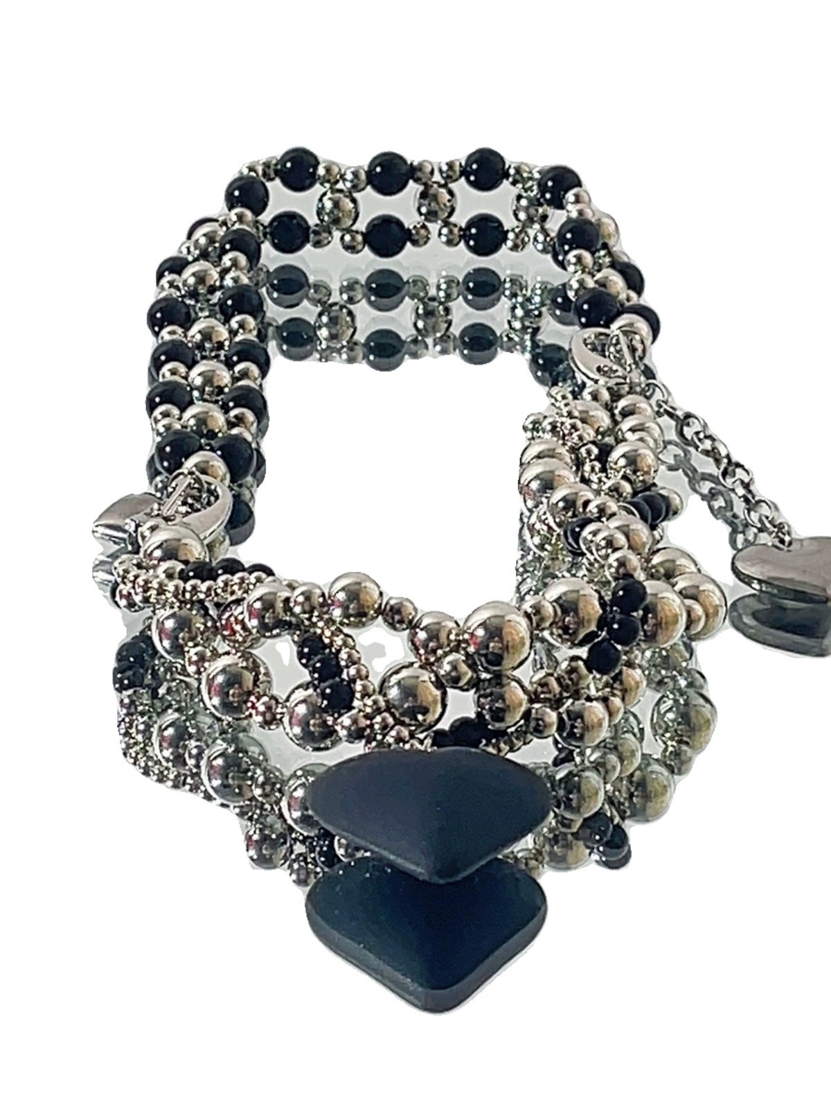 Collana con ciondolo a cuore e perline - gioiello hip hop donna_voghion.com