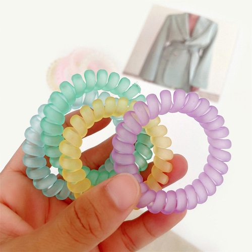 Korean Version High-Elastic Jelly Color Phone Cord Braided Hairstyle Teenage Girl Simple Ponytail Hair Tie Rubber Band Hair Accessory