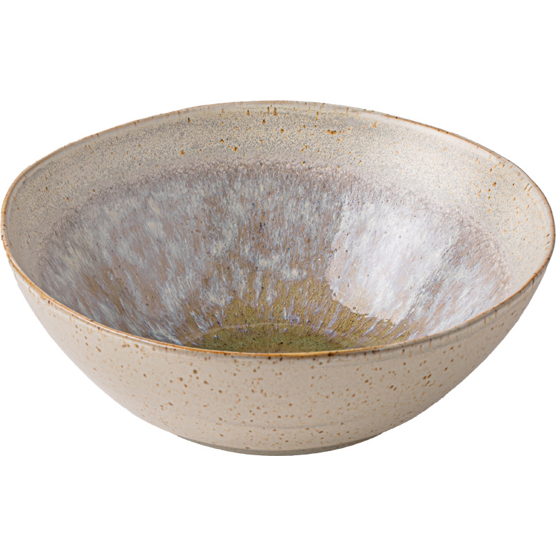 Yihe super hermoso tazón de ensalada irregular tazón de restaurante de alta calidad tazón de cerámica característica tazón de macarrón Douga exportación transfronteriza