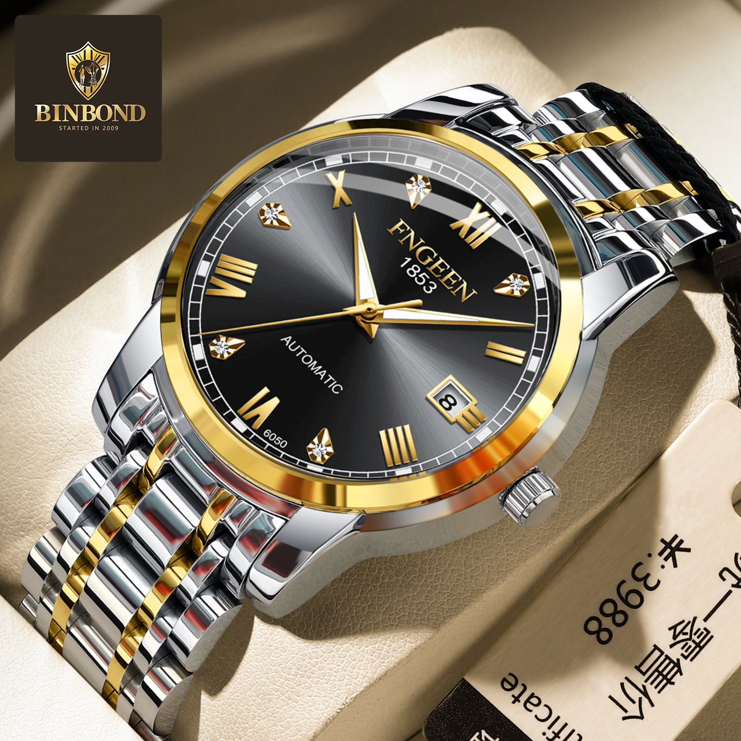 Genuine Fen Zun Watch Men's Automatic Mechanical Watch Belt Business Waterproof Luminous Men's Watch Internet Celebrity Student Stainless Steel