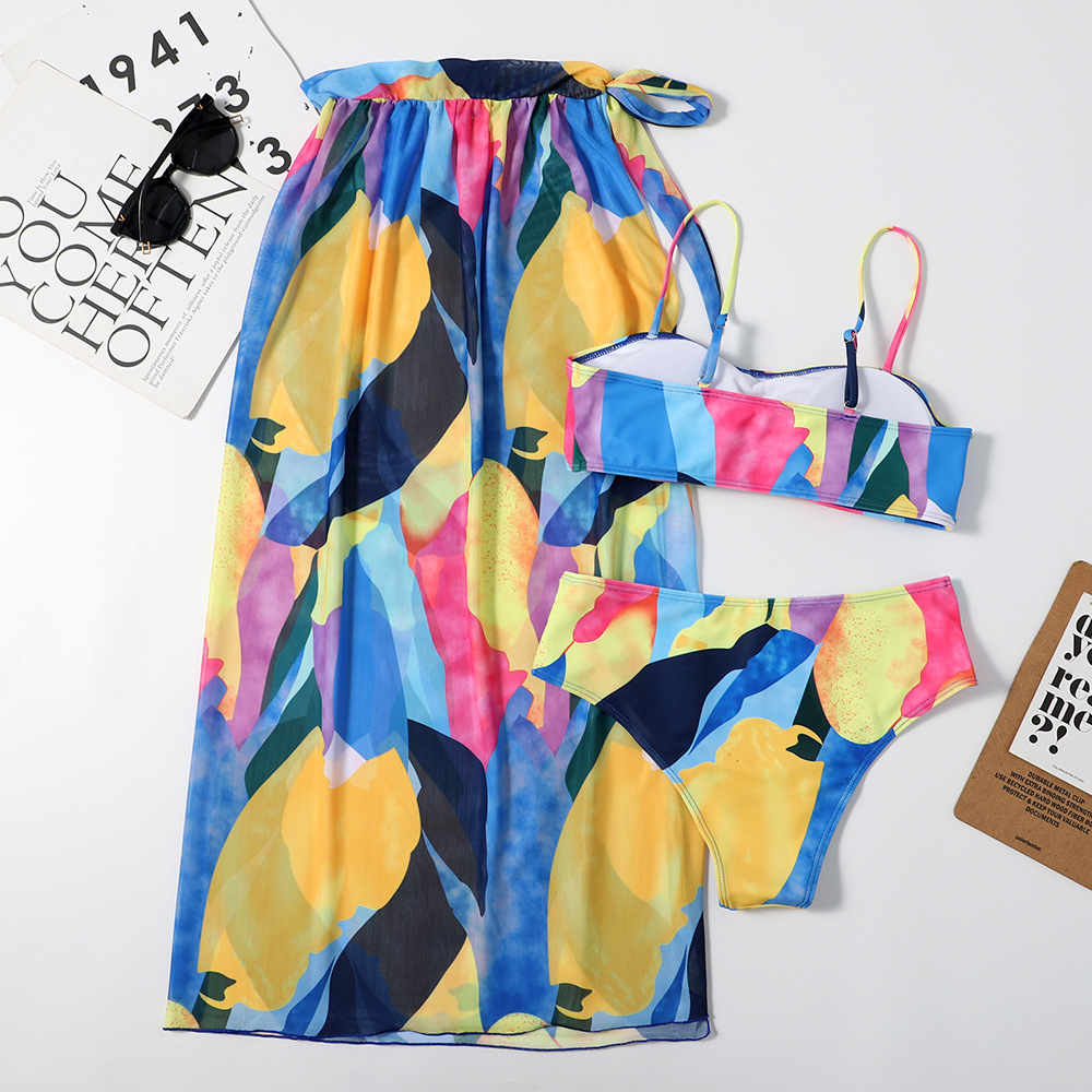 Women's Fashion Multicolor Printing 3 Piece Set Bikinis display picture 2