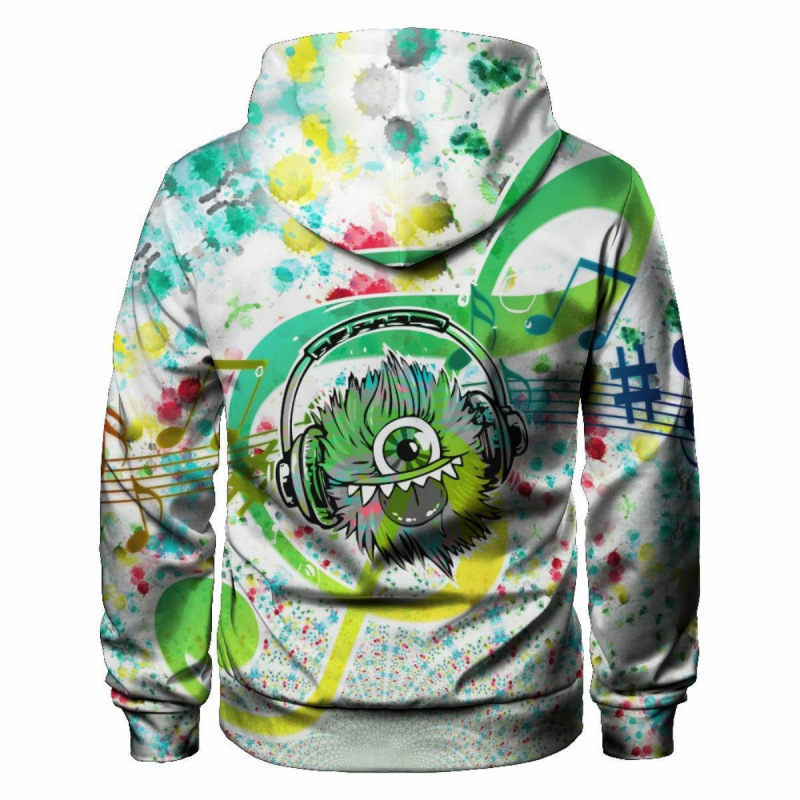 Pod2025 Fashion Cross-Border New Spring & Fall 3D Digital Printing Monster Music Men's Casual Loose Sweatshirt