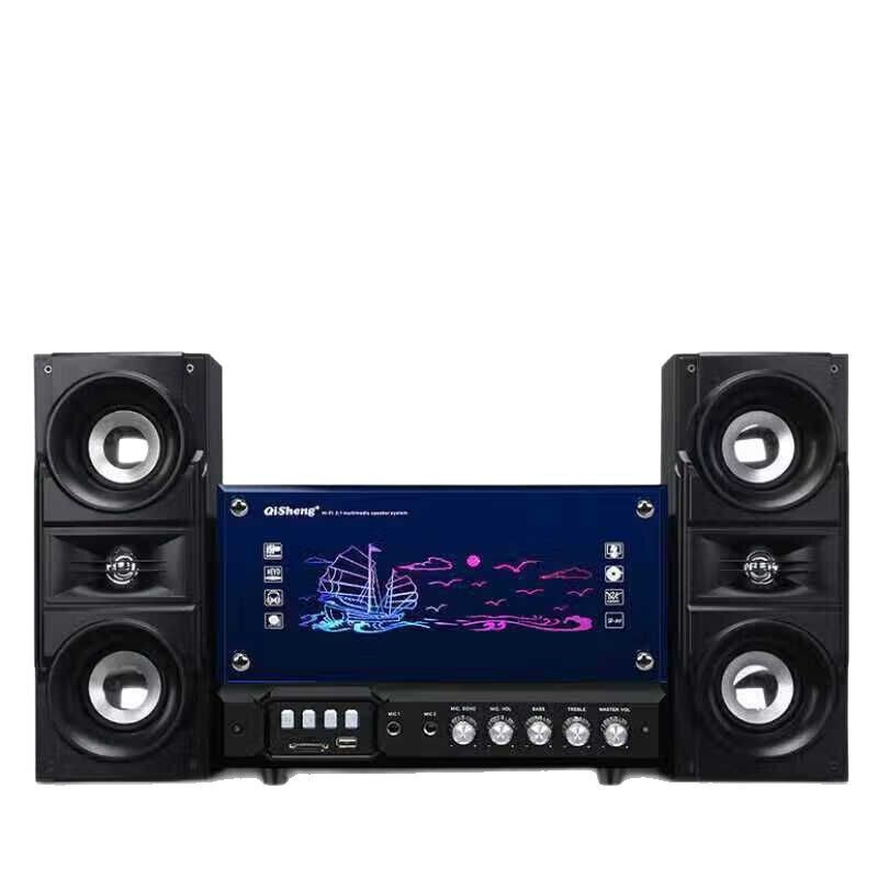 Qisheng ホーム 2.1 コンピュータ TV オーディオ ホームシアター カラオケ サブウーファー ワイヤレス携帯電話 Bluetooth マルチメディア|undefined