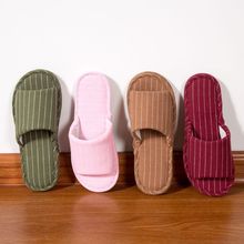 韩版新款纯棉布艺布底情侣男女室内静音木地板春秋冬季软底拖鞋
