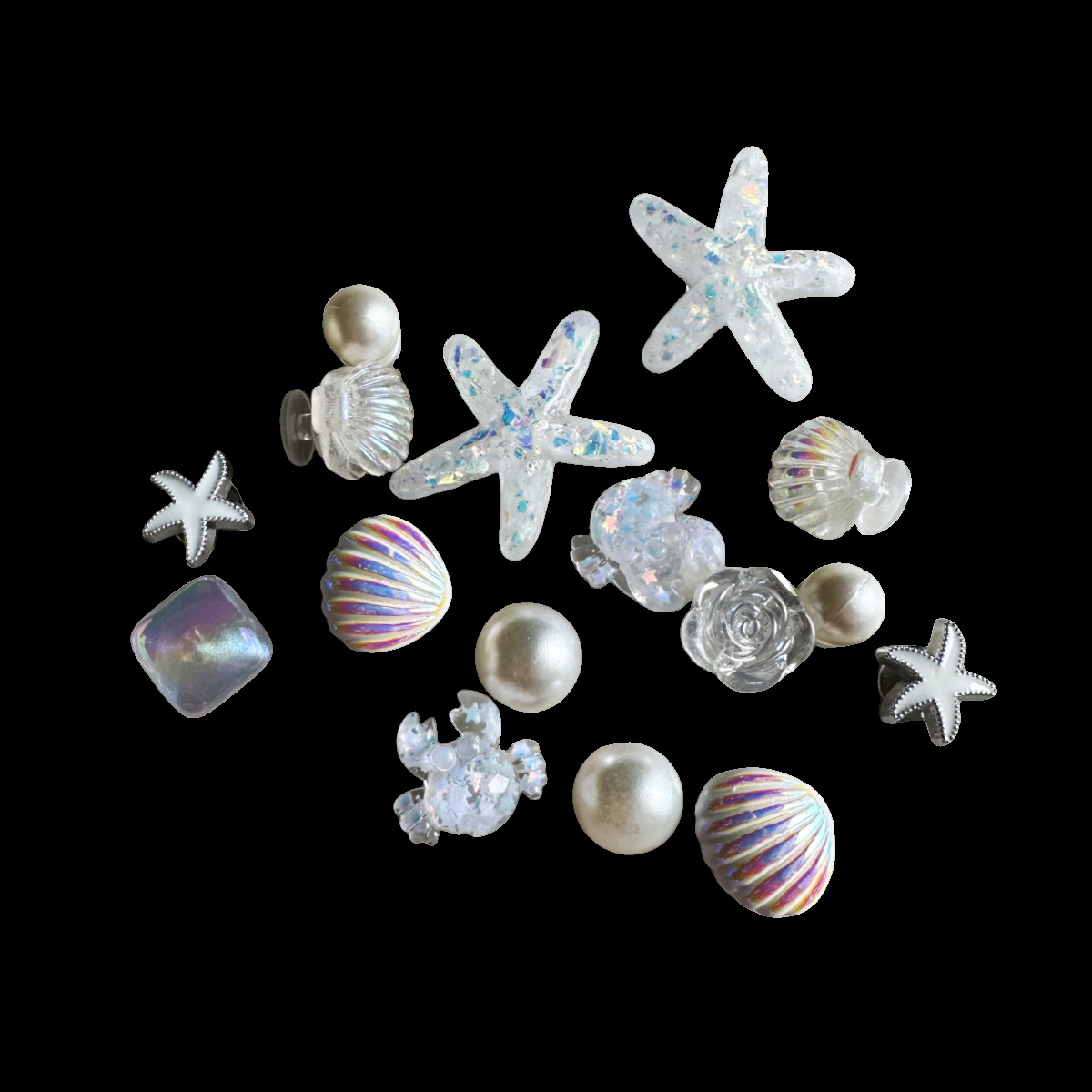 Shellfish agujero zapato decoración rosa sirena agujero bolsos accesorios conjunto de productos terminados