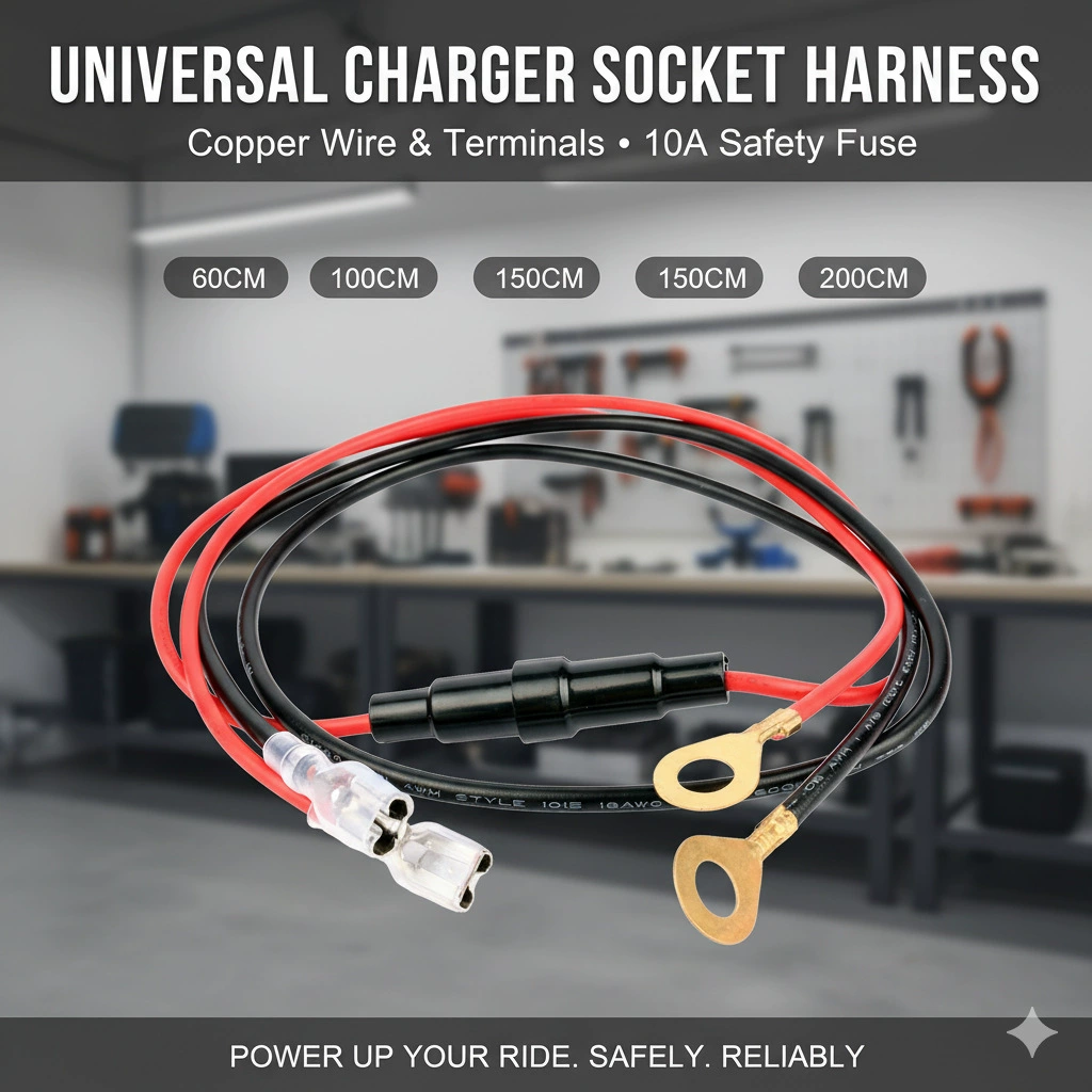 Кабель с предохранителем 10А для усилителя мощности, кабель с разъемом для зарядного устройства Ninebot с зажимом типа «рыбка», автомобильное зарядное устройство USB с медным сердечником высокой проводимости.