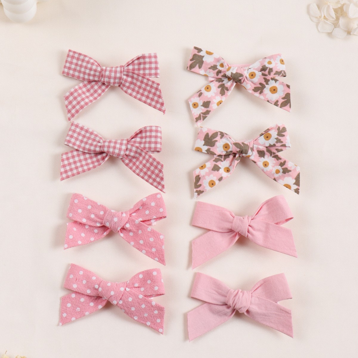 格子控~蝴蝶结发夹 韩国少女顶夹刘海头饰森系发卡子简约网红边夹