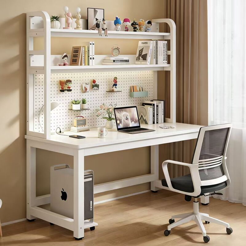 Desk and Bookshelf Integrated Computer Desk for Home Use, Student Study Desk, High Aesthetic Value, Multifunctional Pegboard Desk Desk and Bookshelf Integrated Computer Desk for Home Use, Student Study Desk, High Aesthetic Value, Multifunctional Pegboard Desk