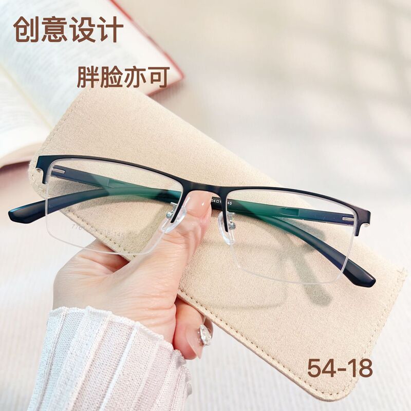 Steel Glasses Frame Cross-Border Wholesale 7761 Men's Metal Casual Half Frame Danyang Optical Glasses Frame Manufacturer Steel Glasses Frame Cross-Border Wholesale 7761 Men's Metal Casual Half Frame Danyang Optical Glasses Frame Manufacturer