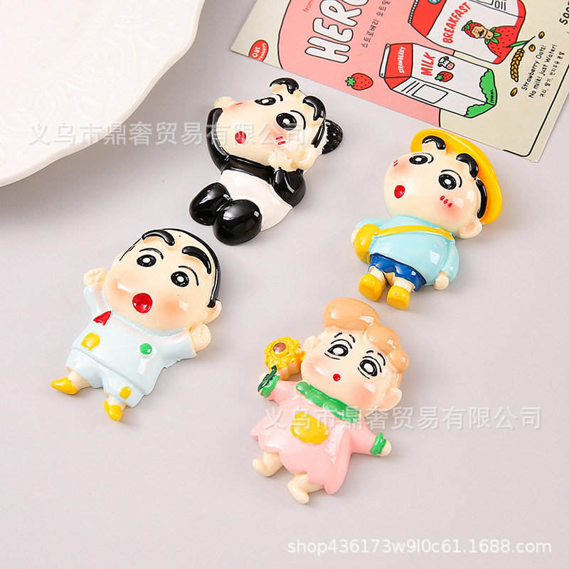 Large Size Crayon Shin-Chan and Chibi Shin DIY Resin Accessories Handmade Fridge Magnets Keychains Bottle Openers Phone Case Holders