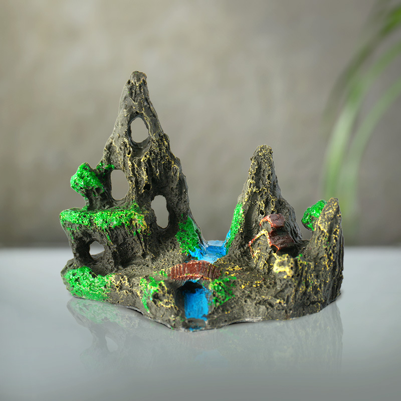 La rocalla de resina se puede hundir con agua, adornos decorativos, estilo explosivo, micro-paisaje chino, pecera, mini castillo paisajístico