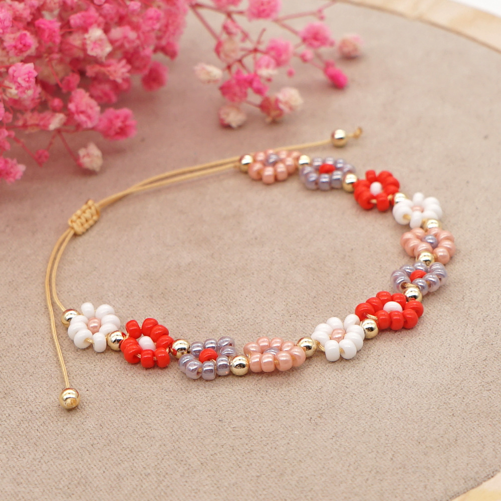 Ins Bohemian Style Miyuki Daisy Bead Woven Golden Balls Bracelet Europe And America Cross Border Spot Hot Carrying Strap display picture 5