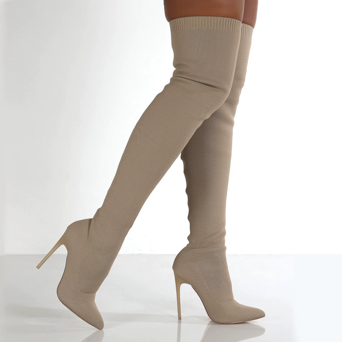 Autumn high boots pointy toe, high elastic socks, plus size, 2022 collection