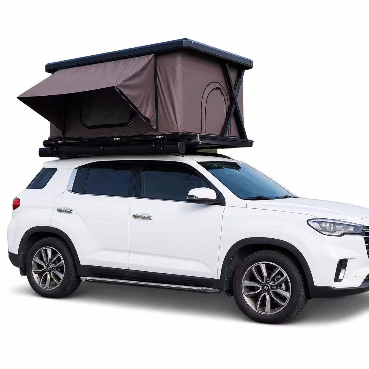 Aluminum alloy hard shell roof tent, electric automatic tent for outdoor camping, car-mounted tent for RV self-driving trips