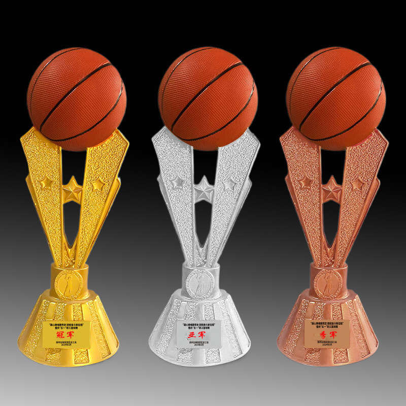 Trofeos de baloncesto gigantes, oro, plata, bronce, competencia deportiva MVP, premios creativos, trofeos de resina grabados al por mayor