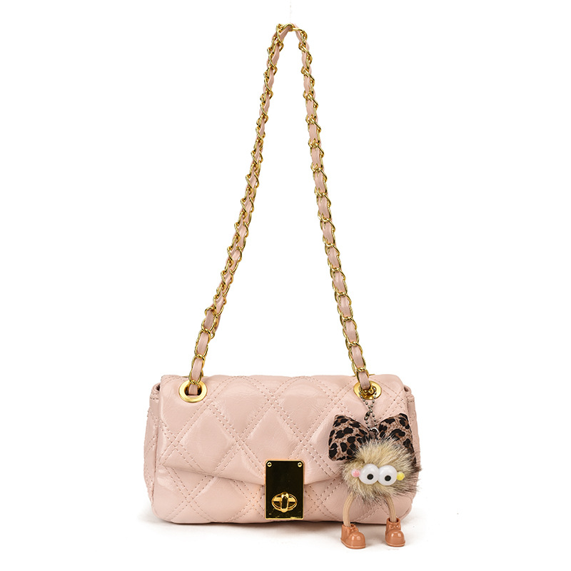 Bolso de cadena de diamante para mujeres 2026 nueva moda bolso de hombro cuadrado de textura diaria versátil bolso de mochila