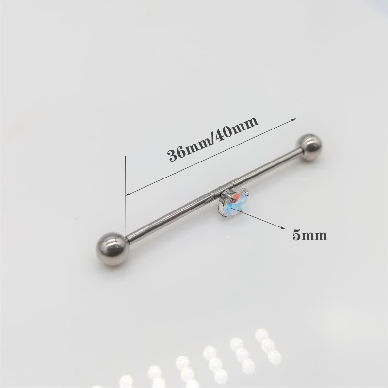 G23 Titanium Ear Barbell 14g Four-Prong Zircon Ear Cartilage Barbell Piercing Jewelry detail image 33